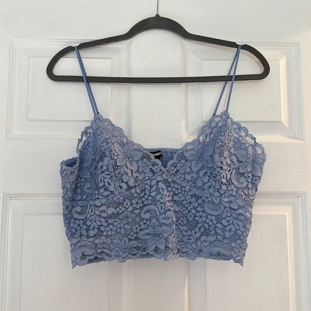 NWT Express Cropped Lace Cami